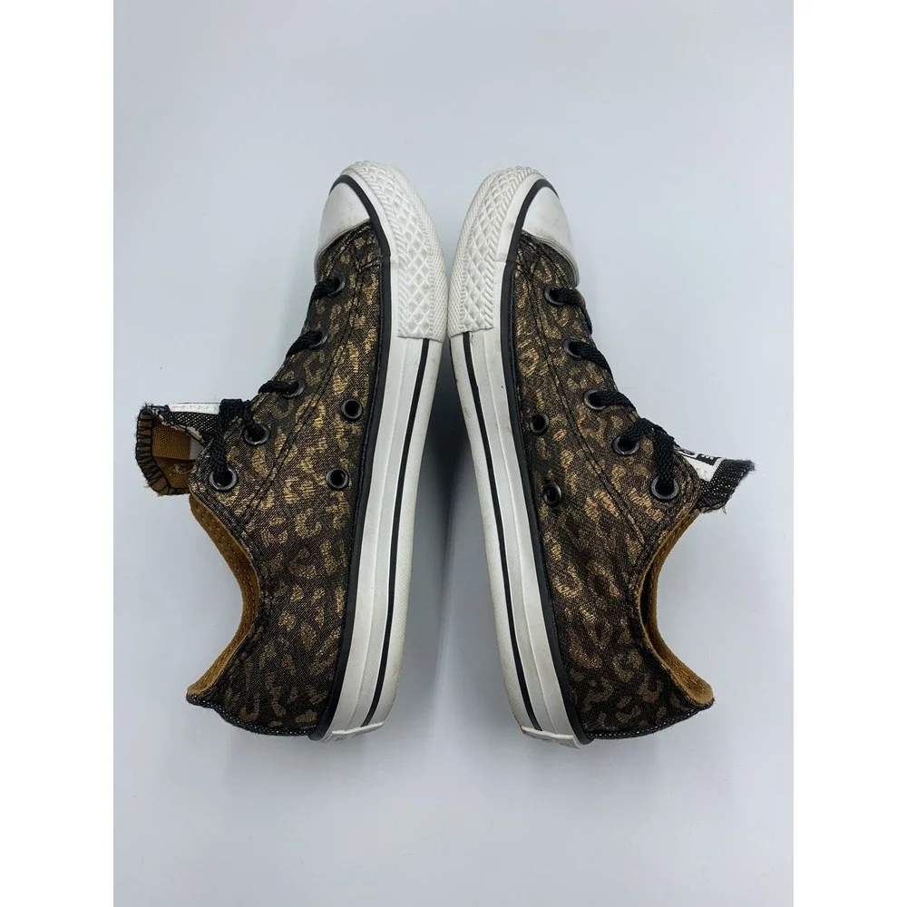 Rare CONVERSE CT OX All Star Black Metallic Bling Sneakers 640469F Youth 2